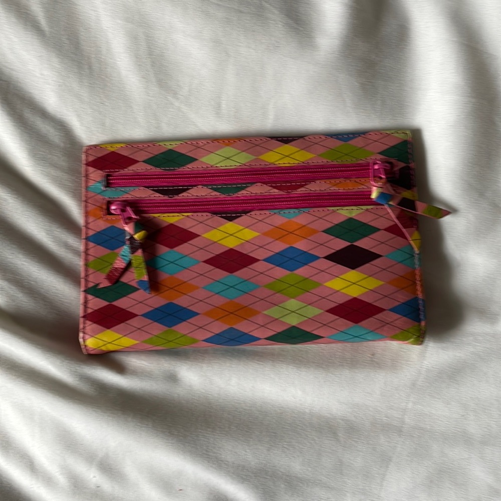 Pink Wallet with diamonds and zippers